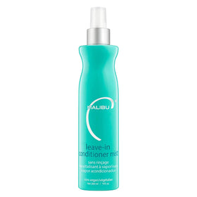 Malibu C front packaging of 9oz leave in conditioner showing bottle and branding benefit lightweight protection