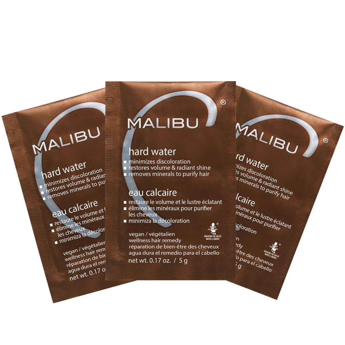Malibu C front packet showing product branding and single-use convenience for detox