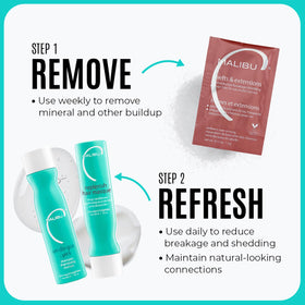 Malibu C being applied to wet hair demonstrating hydration and detangling benefits
