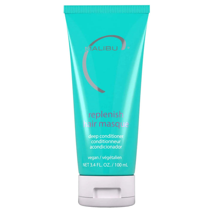 Malibu C front jar view showing travel-size 3.4oz and professional reparative benefits