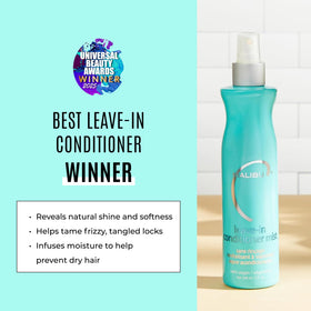 Malibu C mist close-up highlighting fine spray texture for even coverage and easy detangling