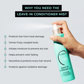 Malibu C spray in use poolside protecting hair from chlorine and salt for easier post-swim styling