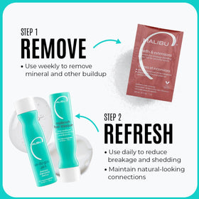 Malibu C rich lather on palm, visualizing effective foaming and gentle cleansing benefit
