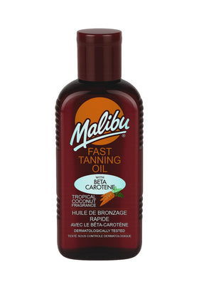 Malibu bottle front view showing brand and quick application benefit