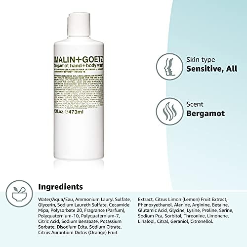 MALIN+GOETZ clear gel texture on pump demonstrating hydrating lather benefit