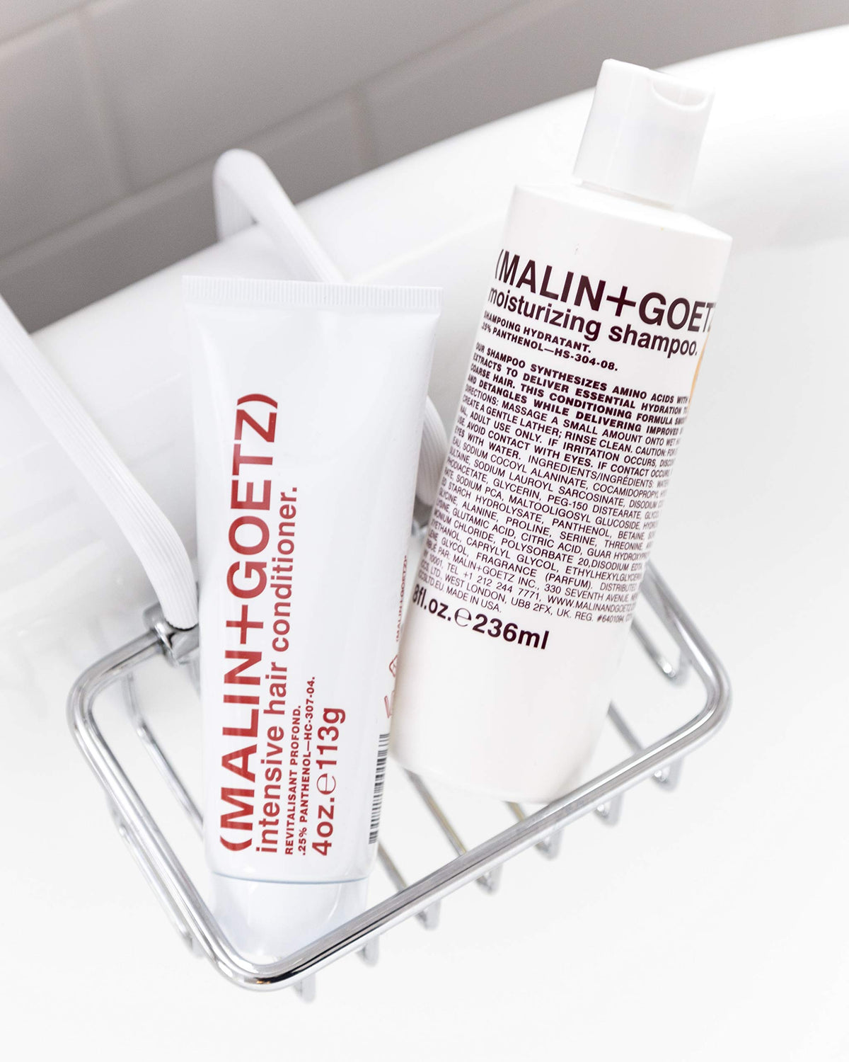 MALIN+GOETZ close-up of panthenol and surfactant ingredients highlighting repair benefit