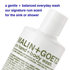MALIN+GOETZ pump dispensing foamy gel to show easy application and rich lather