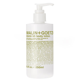 MALIN+GOETZ front pump bottle showing product and size, easy dispensing benefit