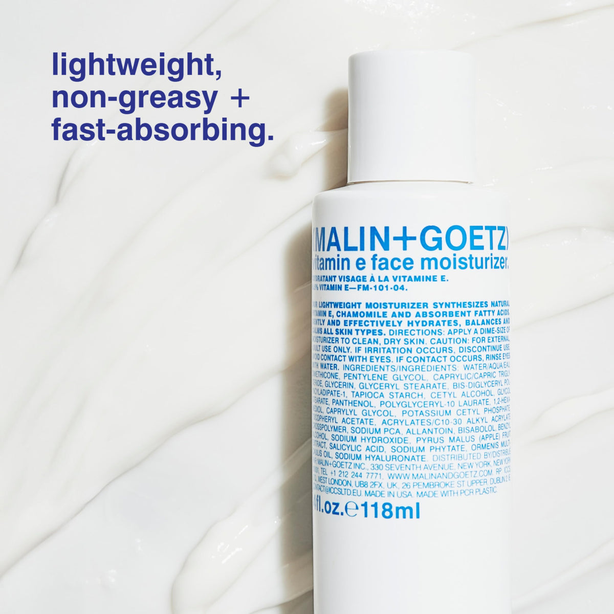 MALIN+GOETZ pump dispensing pea-sized amount showing controlled application benefit