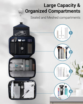 Maliton open hanging full view displaying four compartments for easy access