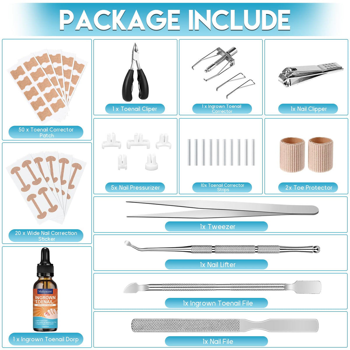 Maliyscent ingrown toenail drop bottle with gentle softening formula benefit