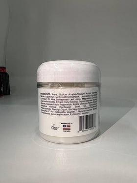 Mama Bear Oasis product label detail highlighting ingredients like magnesium, arnica and aloe
