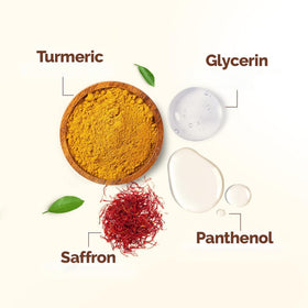 MAMAEARTH applied on cheek demonstrating even spread and easy rinse-off benefit