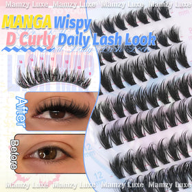 Mamzy Luxe applied on eye close-up showing manga-style lifted look benefit