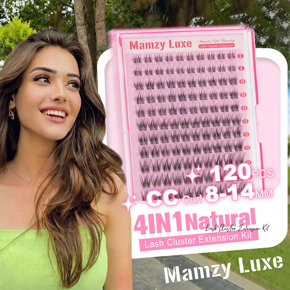 Mamzy Luxe closeup of 8–14mm clusters highlighting natural graduated lengths for blending