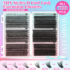 Mamzy Luxe close-up of cluster bases showing soft fibers and easier gluing