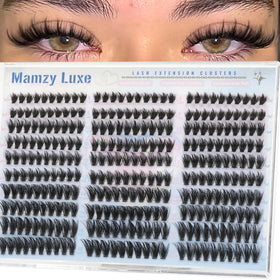 Mamzy Luxe front packaging showing 300-piece cluster set and benefit easy customization