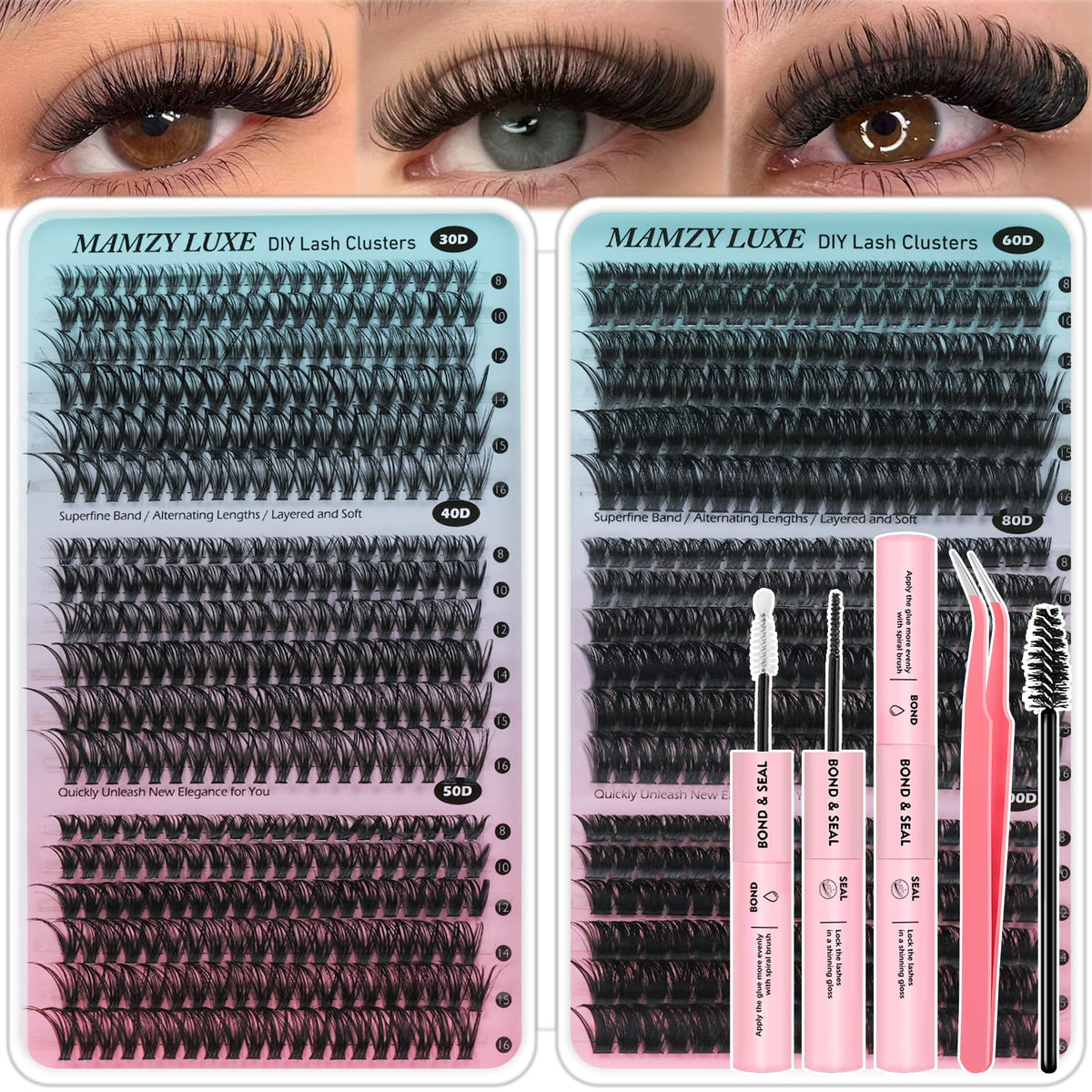 Mamzy Luxe front packaging showing complete 708pc kit and included tools