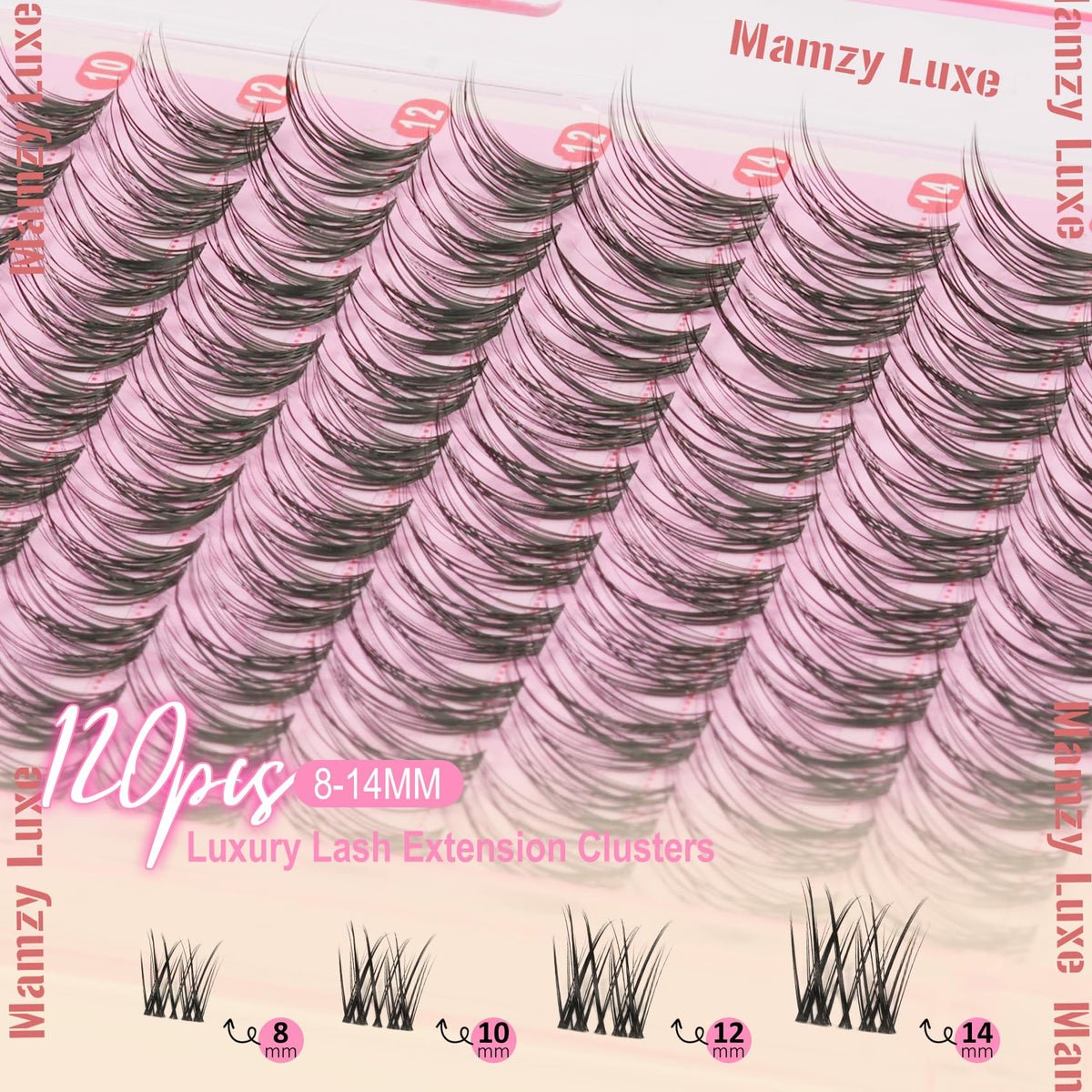 Mamzy Luxe clear band detail showing invisible band for seamless lash line blending