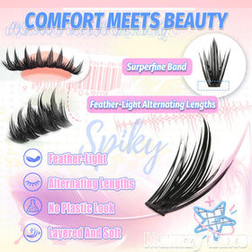Mamzy Luxe length comparison display 8mm to 16mm showing layering benefit