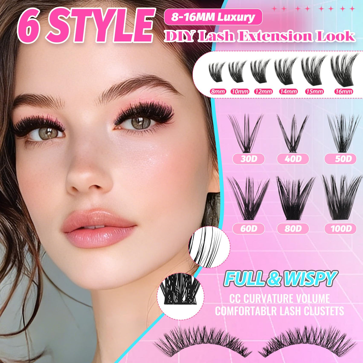 Mamzy Luxe arranged 10–16mm lengths demonstrating customizable shaping