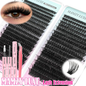 Mamzy Luxe before and after on eye demonstrating fuller lashes