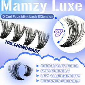 Mamzy Luxe side profile displaying D-curl lift to open the eye