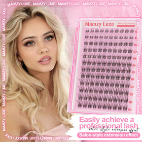 Mamzy Luxe size scale with ruler showing cluster length range for accurate styling