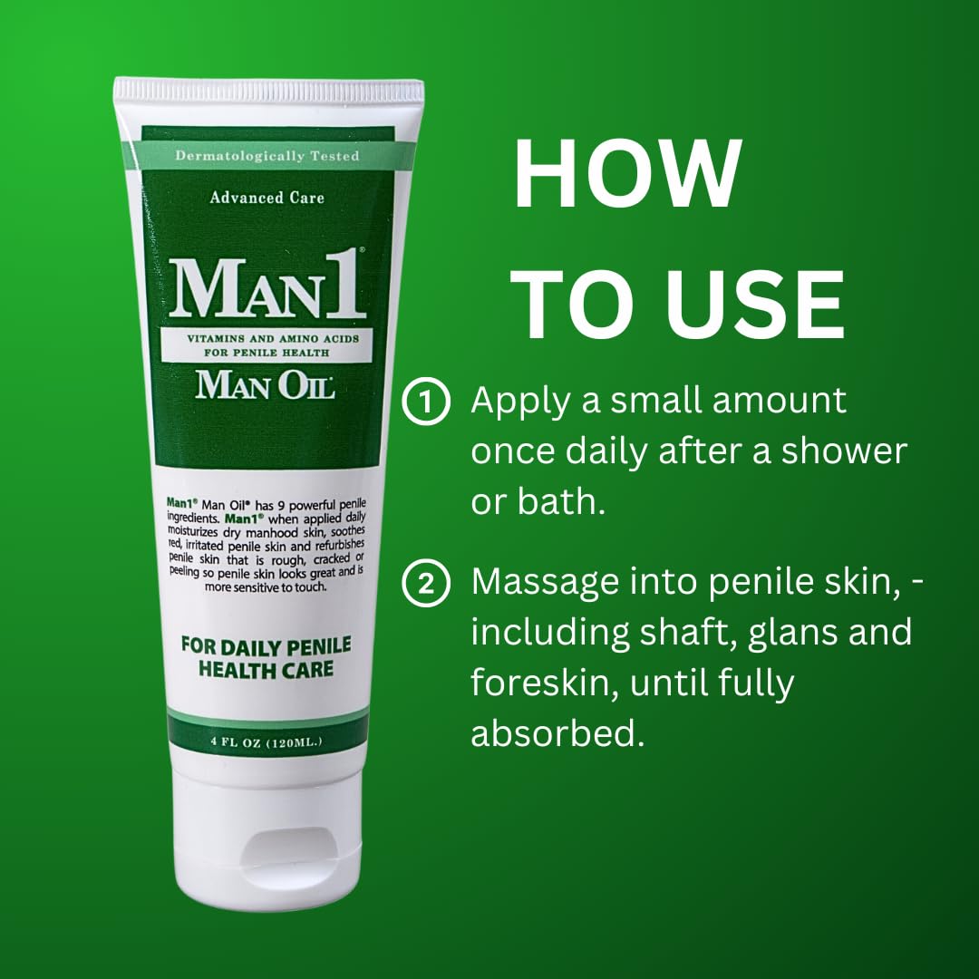 Man1 Man Oil ingredient label view highlighting vitamins and clinical formulation benefit