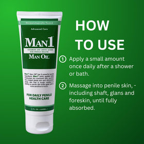 Man1 Man Oil ingredient label view highlighting vitamins and clinical formulation benefit