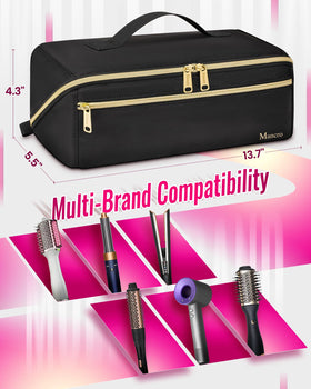 Mancro top handle being used to hang the bag for convenience and space-saving storage