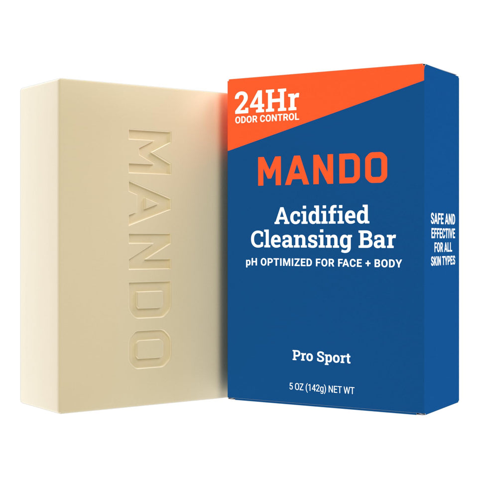 Mando front packaging showing bar and odor control benefit