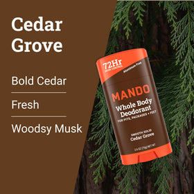 Applying Mando underarm to demonstrate targeted odor control and quick coverage