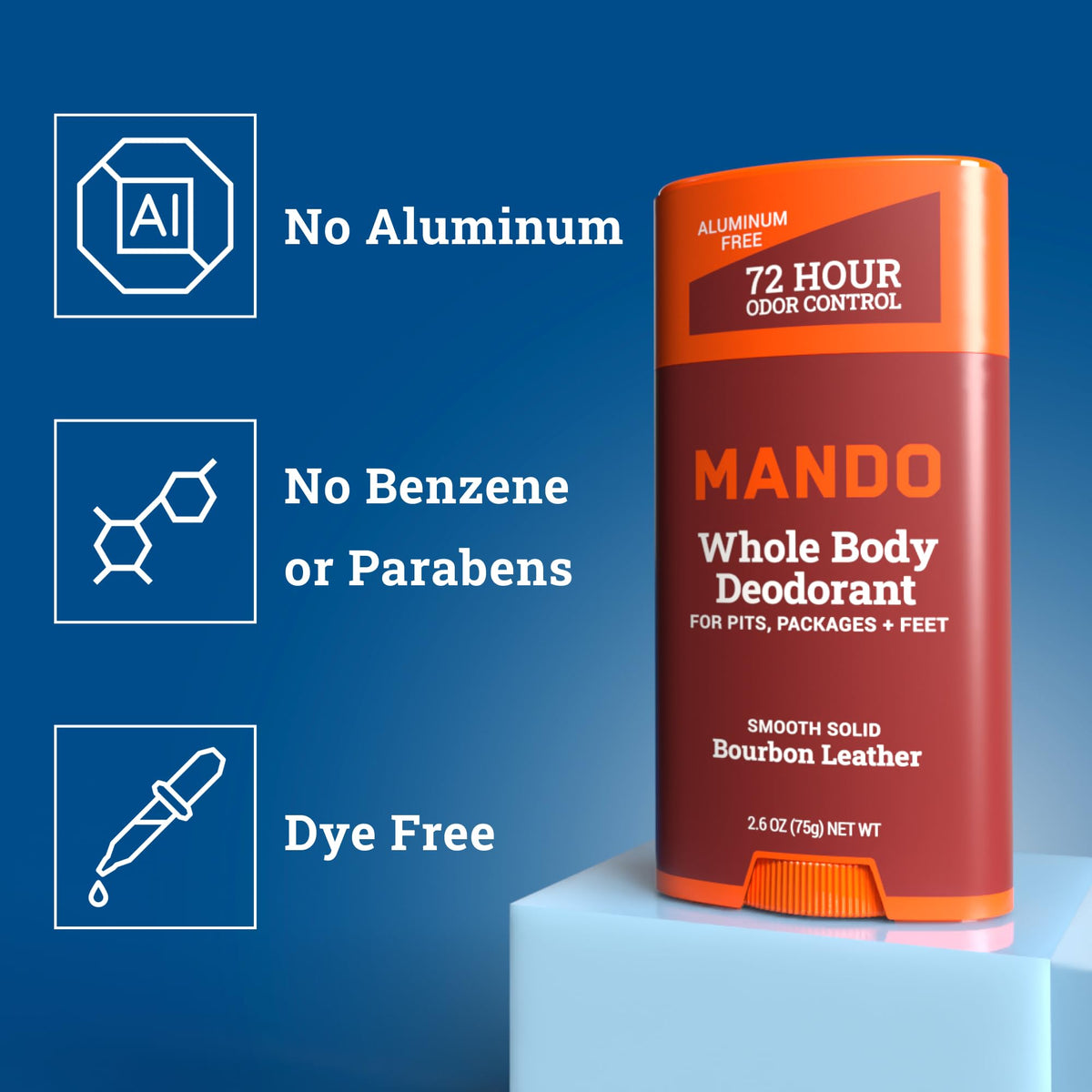 Mando being applied to underarm demonstrating quick and discreet use