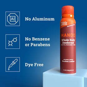 Mando label close-up showing ingredient claims and low-irritation benefit