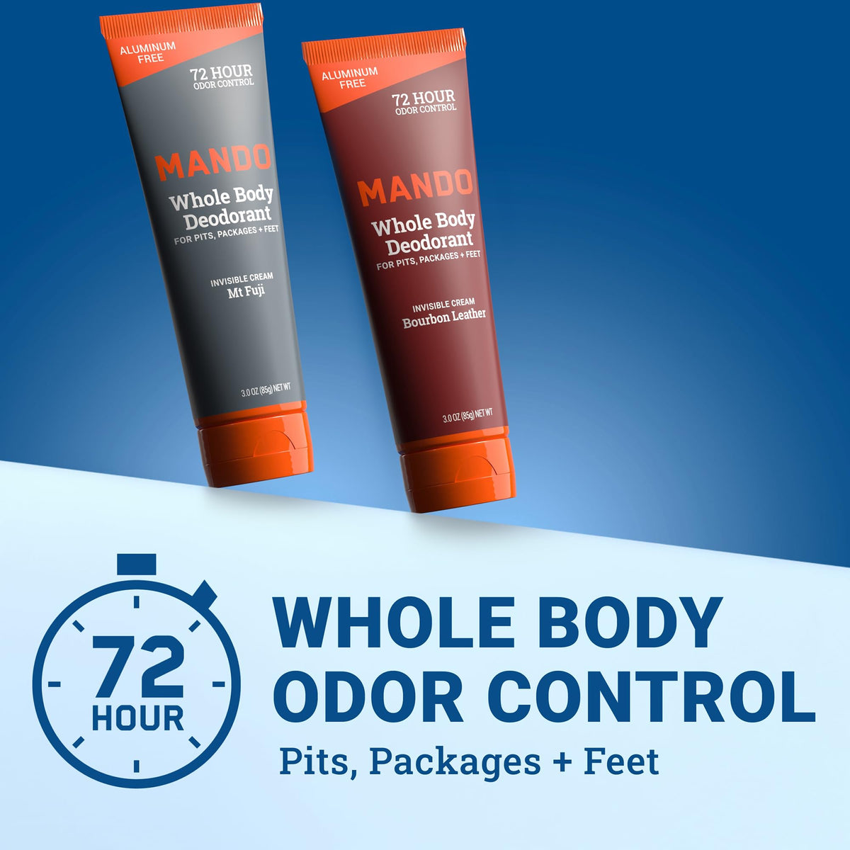 Mando tube nozzle with visible cream texture for smooth application