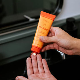 Using Mando on feet to control odor and keep skin comfortable during activity
