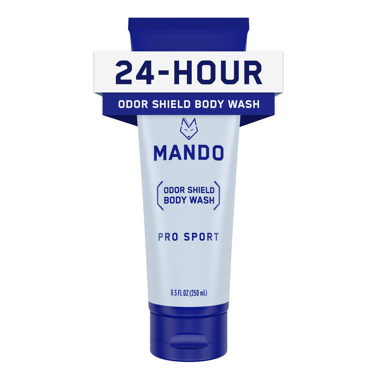 Mando front packaging 8.5 oz showing bottle and branding for travel convenience