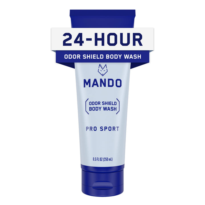 Mando front packaging 8.5 oz showing bottle and branding for travel convenience