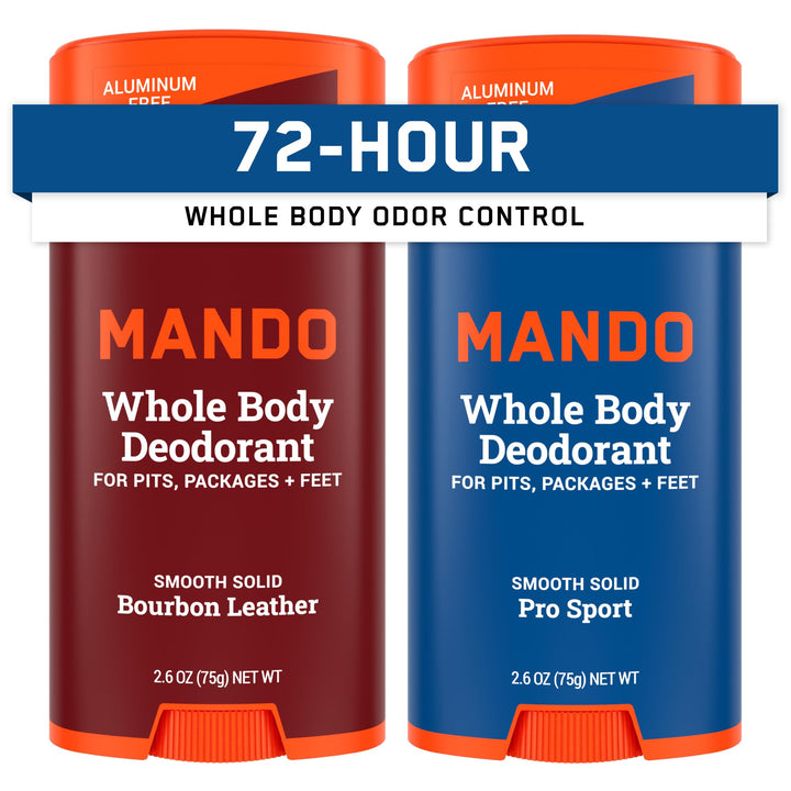 Mando front packaging showing both scents and clear odor-control benefit