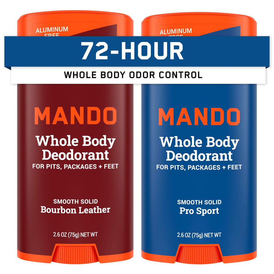Mando front packaging showing both scents and clear odor-control benefit
