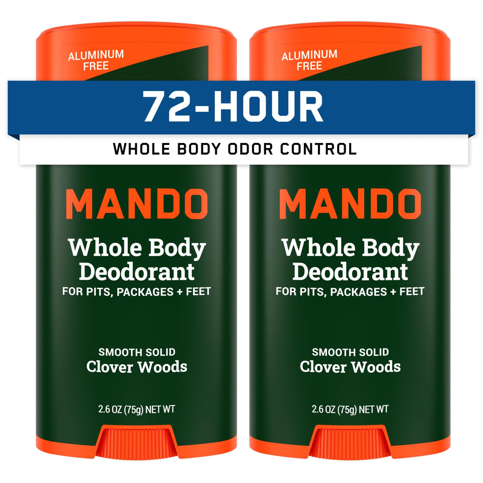 Mando front packaging showing two Clover Woods sticks and portability benefit
