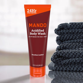 Graphic showing mandelic acid ingredient, emphasizes Mando’s targeted odor control