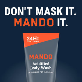 Mando lifestyle bathroom shelf display suggesting daily routine