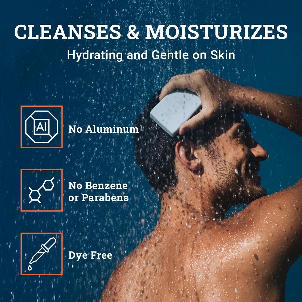 Mando applied to underarm demonstrating odor-control use