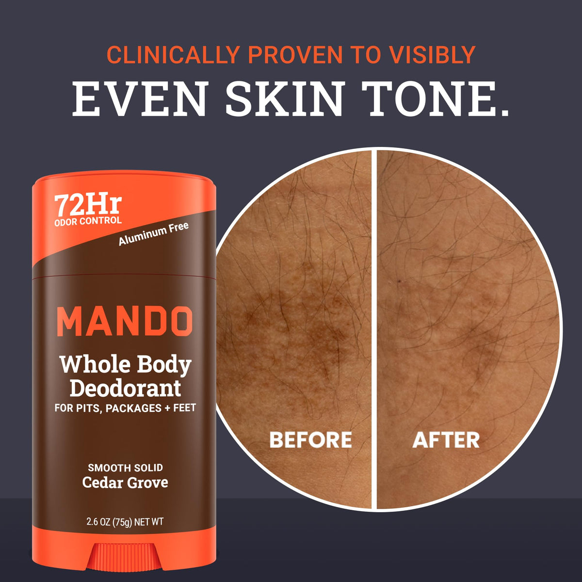 Open Mando stick showing twist-up mechanism for easy, controlled dispensing