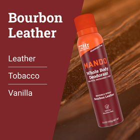 Mando spray being applied to foot showing odor control for feet