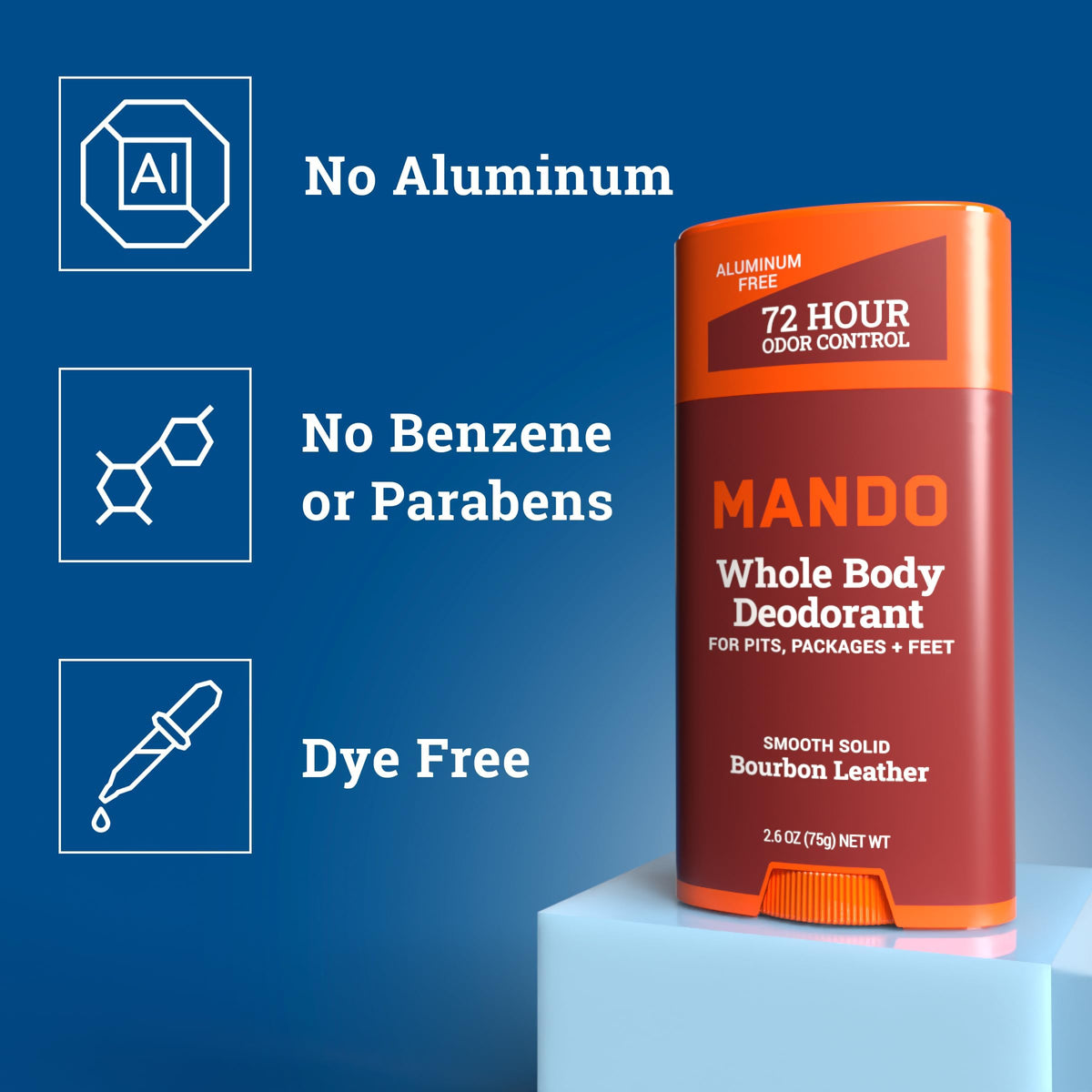 Mando stick texture close-up illustrating smooth glide and low residue