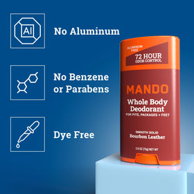 Mando stick texture close-up illustrating smooth glide and low residue