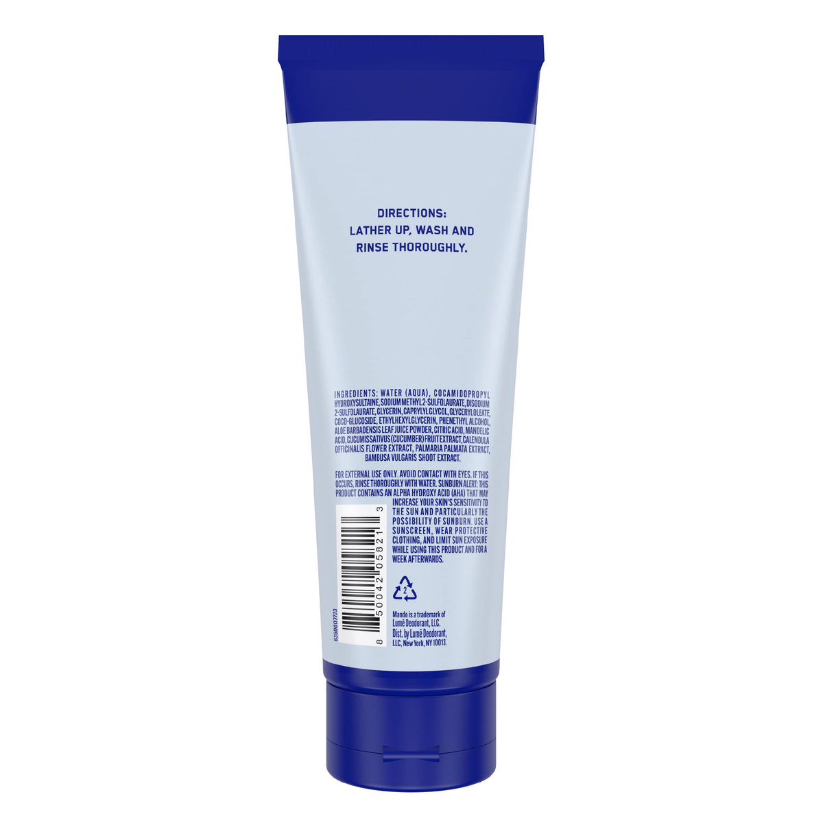Mando texture close-up foamy lather demonstrating effective gentle cleansing